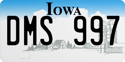 IA license plate DMS997