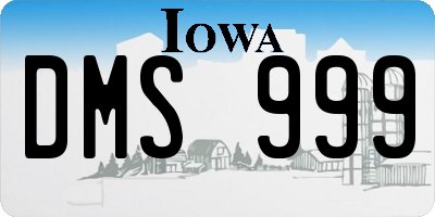 IA license plate DMS999