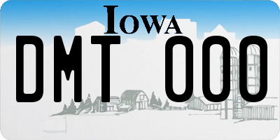 IA license plate DMT000