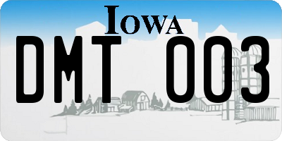 IA license plate DMT003