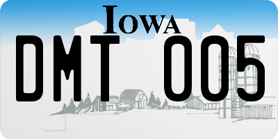 IA license plate DMT005