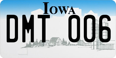 IA license plate DMT006