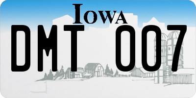 IA license plate DMT007