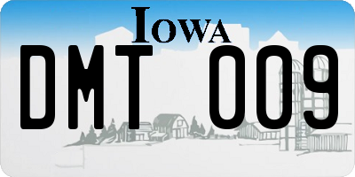 IA license plate DMT009