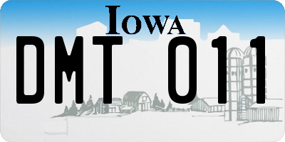 IA license plate DMT011