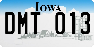 IA license plate DMT013