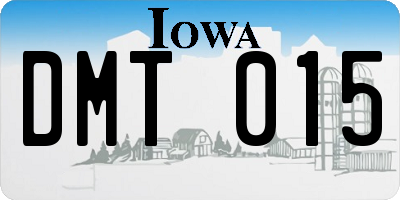 IA license plate DMT015