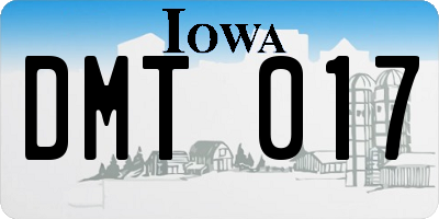 IA license plate DMT017