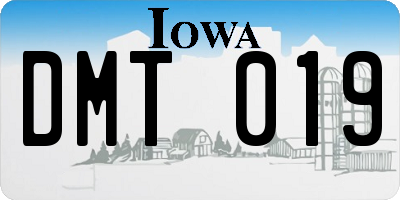 IA license plate DMT019