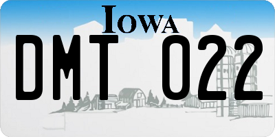 IA license plate DMT022