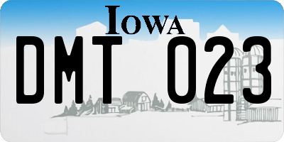 IA license plate DMT023