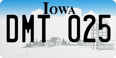 IA license plate DMT025