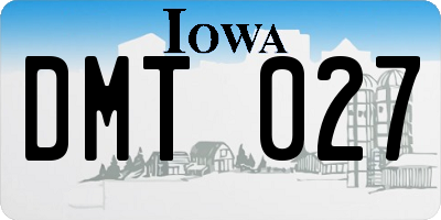 IA license plate DMT027