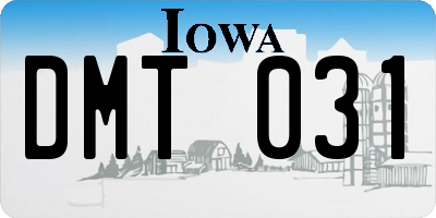 IA license plate DMT031