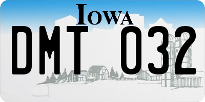 IA license plate DMT032