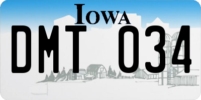 IA license plate DMT034