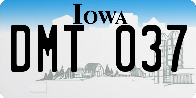 IA license plate DMT037