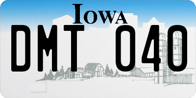 IA license plate DMT040