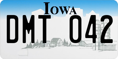 IA license plate DMT042