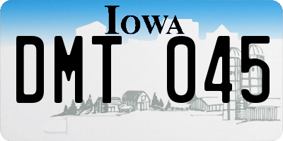 IA license plate DMT045