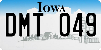 IA license plate DMT049