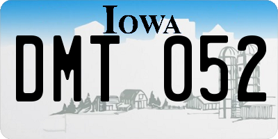 IA license plate DMT052