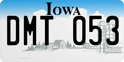 IA license plate DMT053