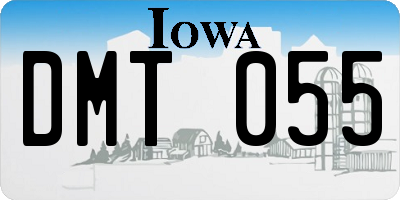 IA license plate DMT055