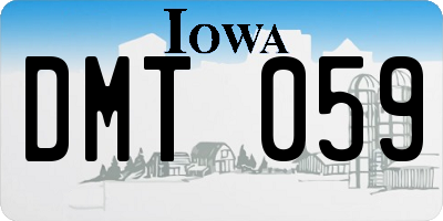 IA license plate DMT059