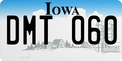 IA license plate DMT060