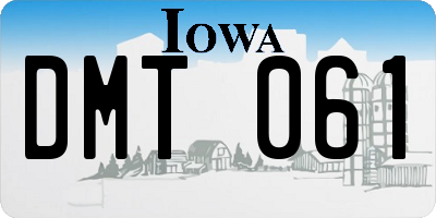 IA license plate DMT061