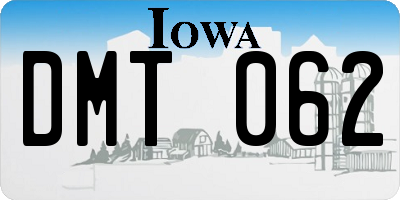IA license plate DMT062