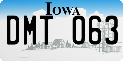 IA license plate DMT063