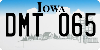 IA license plate DMT065