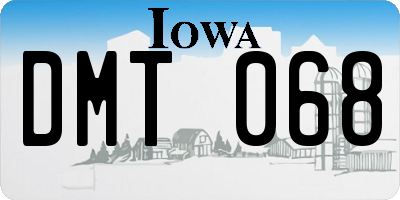 IA license plate DMT068