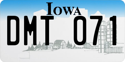 IA license plate DMT071