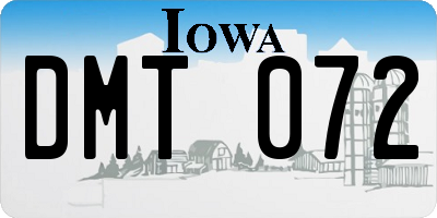 IA license plate DMT072