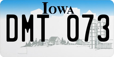 IA license plate DMT073
