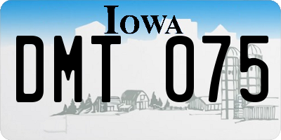 IA license plate DMT075