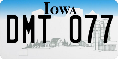 IA license plate DMT077