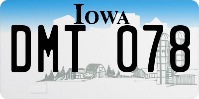 IA license plate DMT078