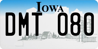 IA license plate DMT080
