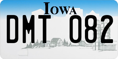 IA license plate DMT082