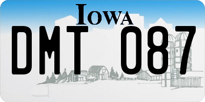 IA license plate DMT087