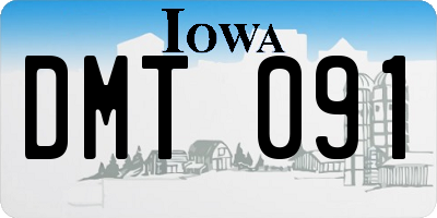 IA license plate DMT091