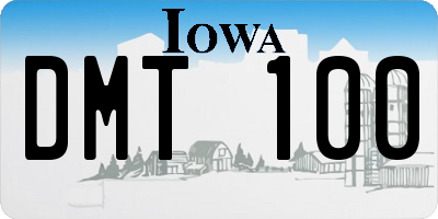 IA license plate DMT100