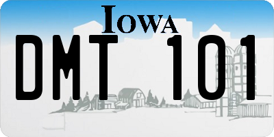 IA license plate DMT101