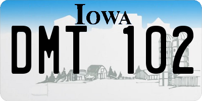 IA license plate DMT102