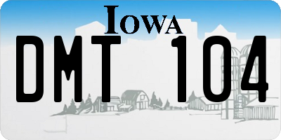 IA license plate DMT104