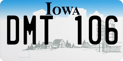 IA license plate DMT106